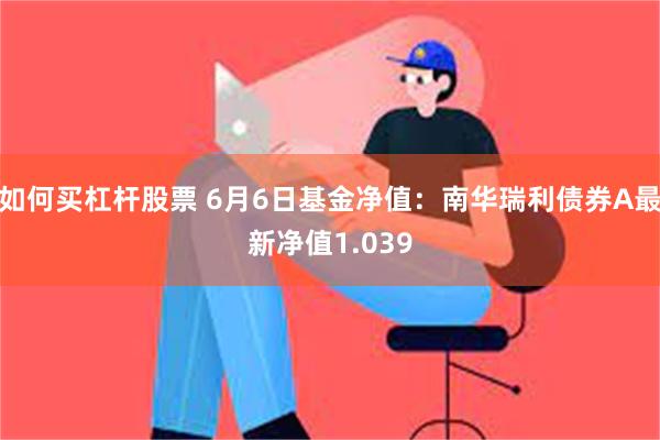 如何买杠杆股票 6月6日基金净值：南华瑞利债券A最新净值1.039