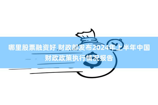 哪里股票融资好 财政部发布2024年上半年中国财政政策执行情况报告