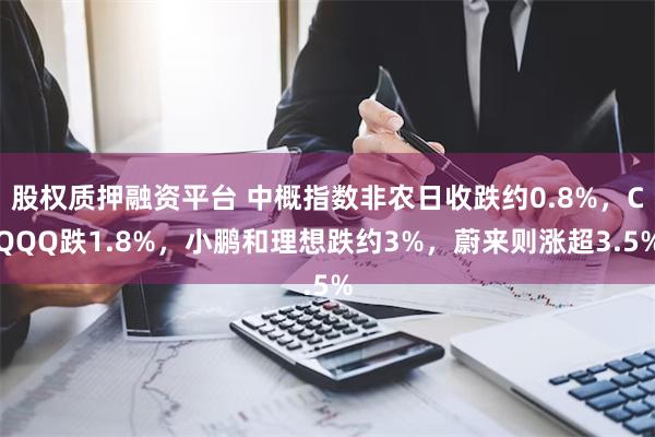 股权质押融资平台 中概指数非农日收跌约0.8%，CQQQ跌1.8%，小鹏和理想跌约3%，蔚来则涨超3.5%