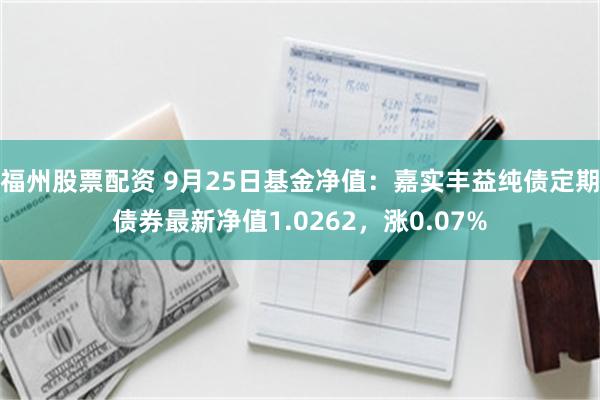 福州股票配资 9月25日基金净值：嘉实丰益纯债定期债券最新净值1.0262，涨0.07%