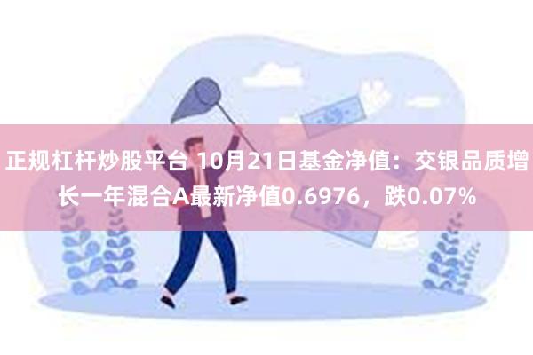 正规杠杆炒股平台 10月21日基金净值：交银品质增长一年混合A最新净值0.6976，跌0.07%