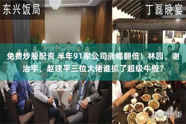 免费炒股配资 半年91家公司涨幅翻倍！林园、谢治宇、赵建平三位大佬谁抓了超级牛股？